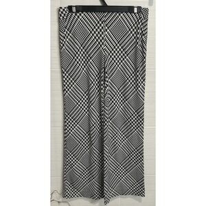 Chicos Wide Leg Ponte Houndstooth Pull On Trousers Pants 00/2, Casual Office